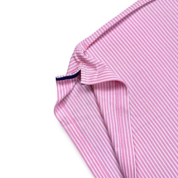 Croft Barrow Polo Shirt Adult XL Pink Candy Stripe Easy Care Golf Rugby Men NEW - Picture 3 of 6